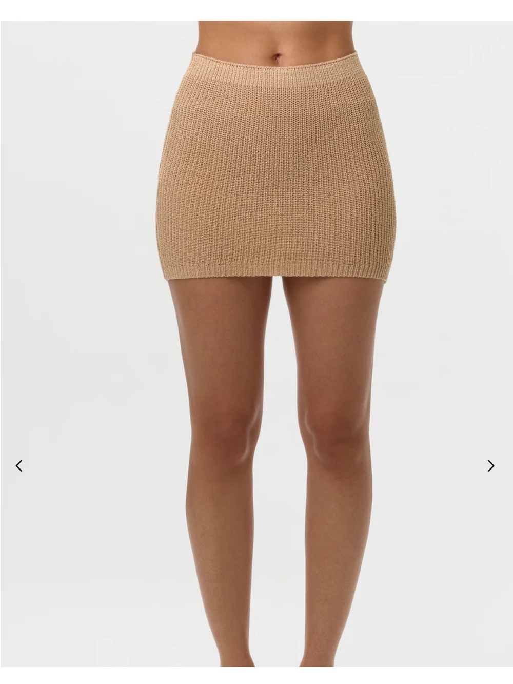 Naked wardrobe beige Knit Mini Skirt size XS NWT